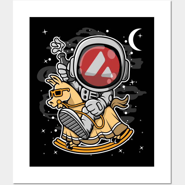 Astronaut Horse Avalanche AVAX Coin To The Moon Crypto Token Cryptocurrency Blockchain Wallet Birthday Gift For Men Women Kids Wall Art by Thingking About